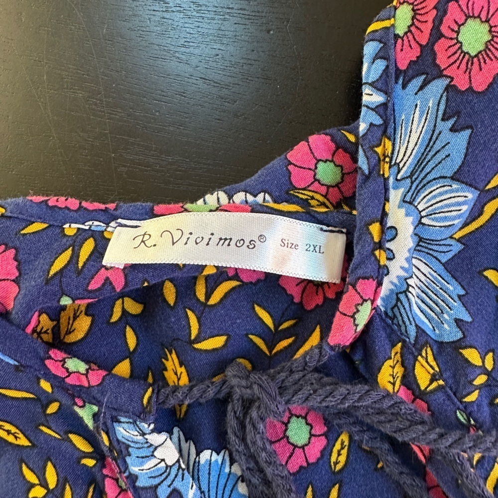 R. Vivimos Boho Cottagecore Peasant Long Sleeve Midi Dress - Picture 5 of 10